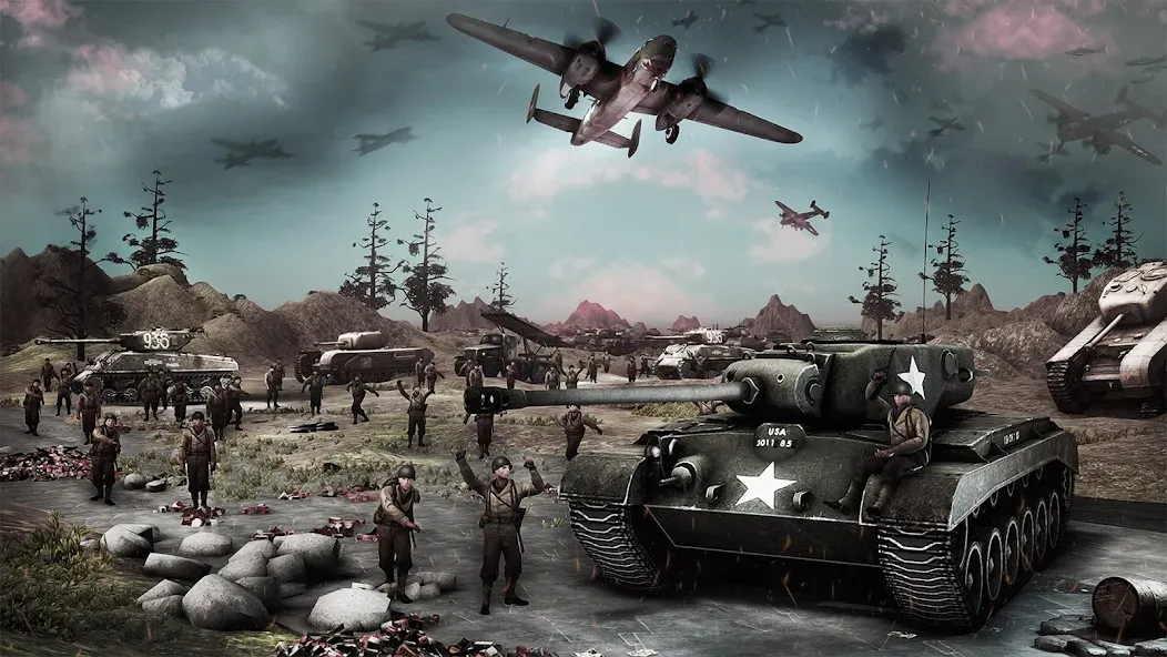 Medal of War – WW2 Games 2024 — Мод: Много денег — скриншот 4