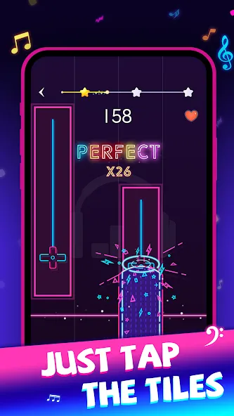 Beat Piano Dance:music game Mod APK Много денег — Скачать на Андроид — скриншот 2
