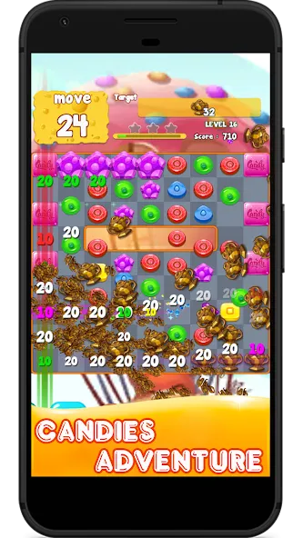 Candy 2024-Candy Match 3 Game MOD APK — Много жизней и ходов — скриншот 1