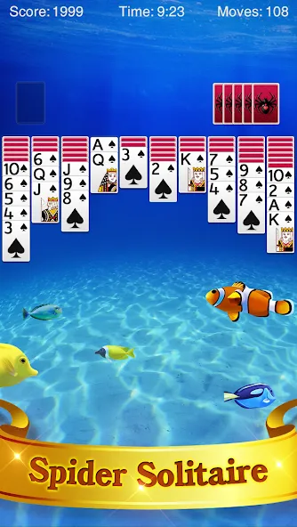 Скачать взлом Spider Solitaire на Андроид — Все стили карт разблокированы — скриншот 1 Скачать взлом Spider Solitaire на Андроид — Все стили карт разблокированы — скриншот 1