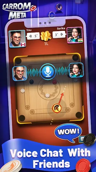 Carrom Meta-Board Disc Game MOD APK на Android — Много денег — скриншот 3