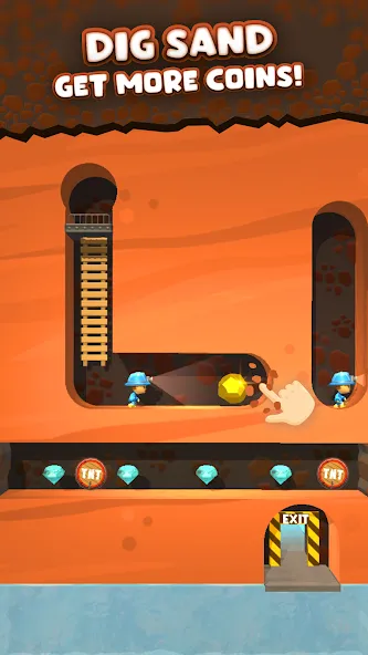 Скачать Mine Rescue: Gold Mining Games — Модификация Много денег — скриншот 5