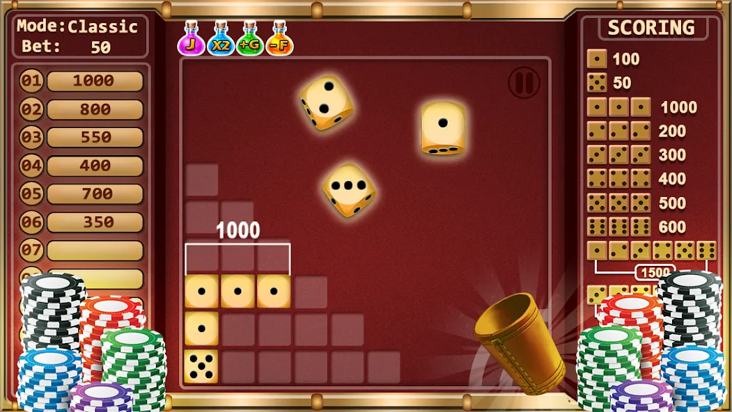 Скачать Farkle - Dice Game на Android — Много золота и костей — скриншот 1