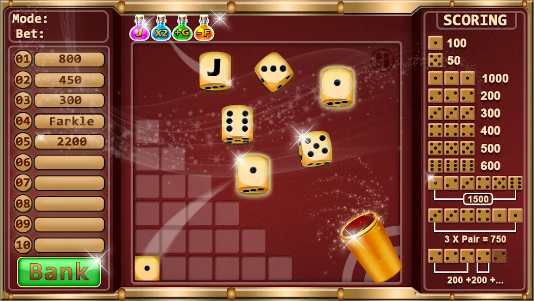 Скачать Farkle - Dice Game на Android — Много золота и костей — скриншот 2