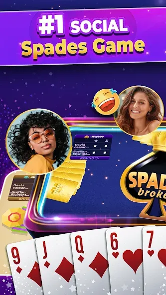 Взломанная VIP Spades - Online Card Game на Андроид — Много золота и без рекламы — скриншот 2