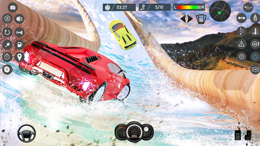 Взлом Water Slide Car Race games — Много денег — скриншот 1