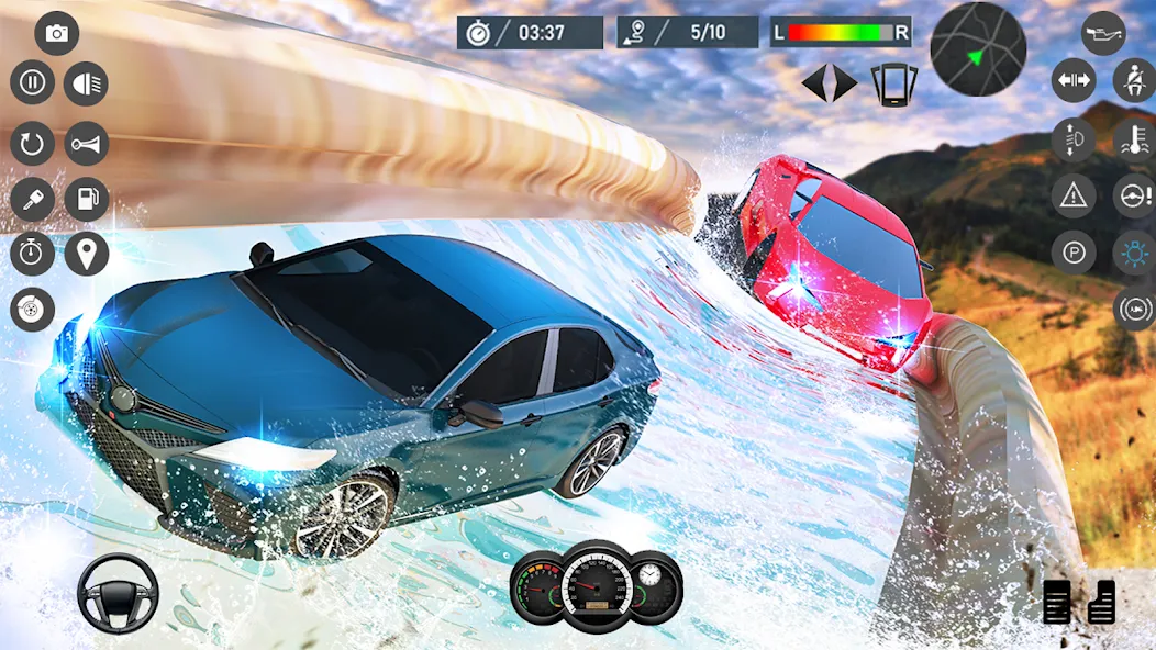 Взлом Water Slide Car Race games — Много денег — скриншот 2