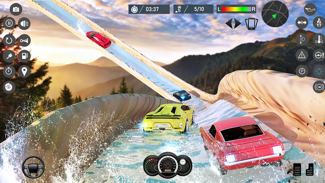 Взлом Water Slide Car Race games — Много денег — скриншот 4