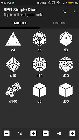 RPG Simple Dice на Андроид — Бесплатные покупки — скриншот 1 RPG Simple Dice на Андроид — Бесплатные покупки — скриншот 1