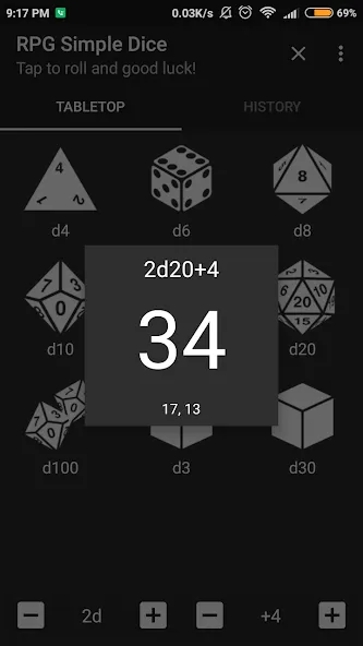 RPG Simple Dice на Андроид — Бесплатные покупки — скриншот 2 RPG Simple Dice на Андроид — Бесплатные покупки — скриншот 2
