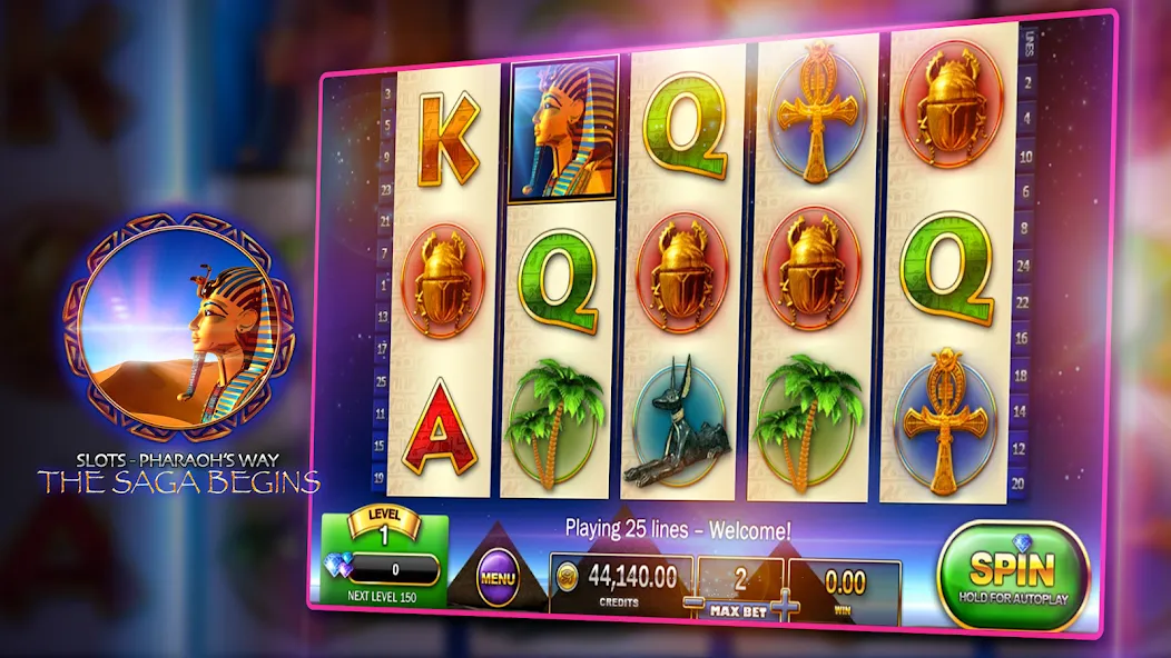 Slots - Pharaoh's Way Casino на Андроид — Много денег — скриншот 3