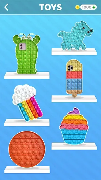 Pop it: Puppet Antistress Game MOD APK на Android — Все антистрессы разблокированы — скриншот 1
