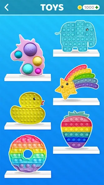 Pop it: Puppet Antistress Game MOD APK на Android — Все антистрессы разблокированы — скриншот 2