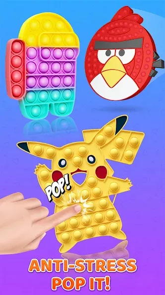 Pop it: Puppet Antistress Game MOD APK на Android — Все антистрессы разблокированы — скриншот 5