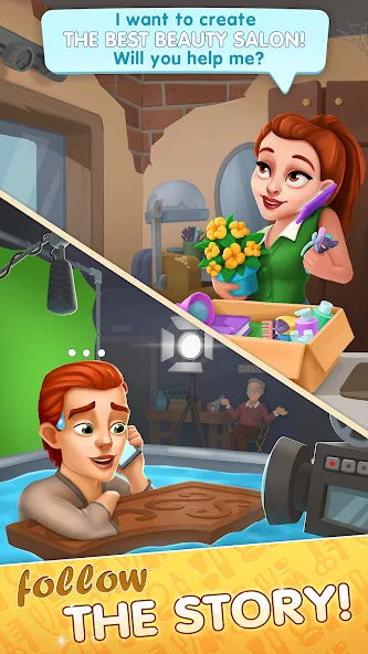 Beauty Tycoon: Hair Salon Game MOD APK на Android — Много денег — скриншот 1