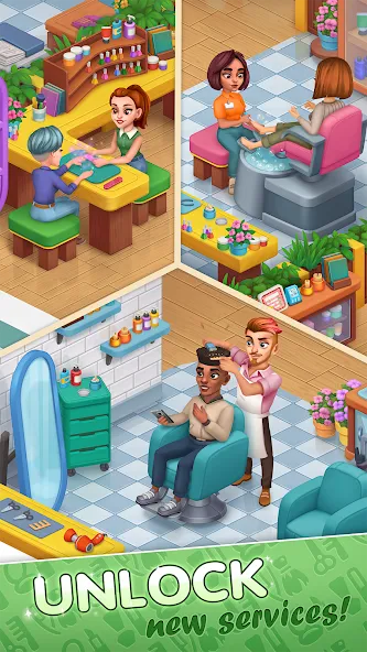 Beauty Tycoon: Hair Salon Game MOD APK на Android — Много денег — скриншот 3