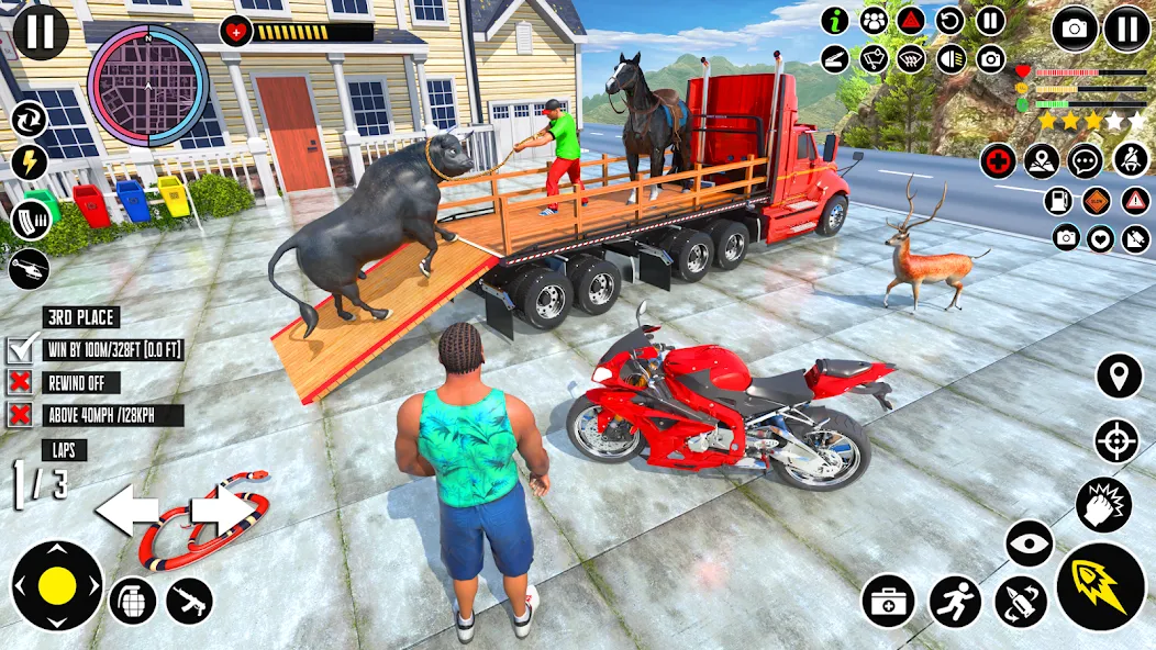 Animal Transport Truck Game 3D (Мод Много денег) — скриншот 1