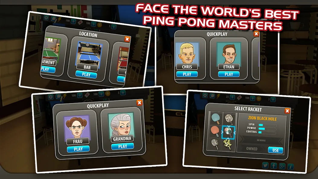 Скачать Ping Pong Masters MOD APK — Много денег и золота — скриншот 5