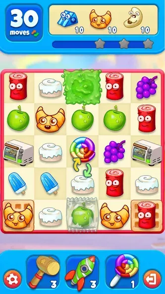 Sugar Heroes - match 3 game — Мод: Много денег и жизней — скриншот 5