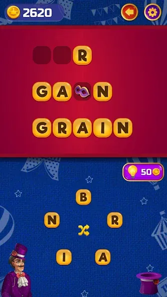 Circus Words: Magic Puzzle — Мод: Много денег — скриншот 4