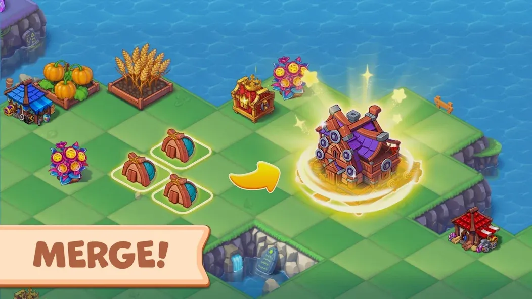 Скачать Mergest Kingdom: Merge game — Последняя версия (Много денег) — скриншот 1