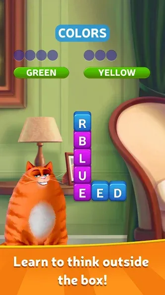 Скачать Kitty Scramble: Word Game MOD APK — Много подсказок — скриншот 1