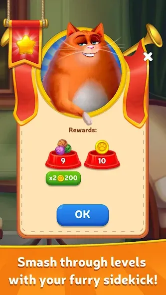 Скачать Kitty Scramble: Word Game MOD APK — Много подсказок — скриншот 2
