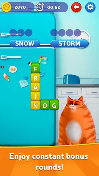 Скачать Kitty Scramble: Word Game MOD APK — Много подсказок — скриншот 3