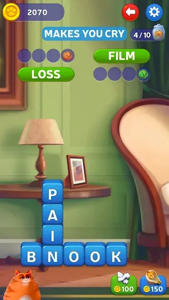 Скачать Kitty Scramble: Word Game MOD APK — Много подсказок — скриншот 5