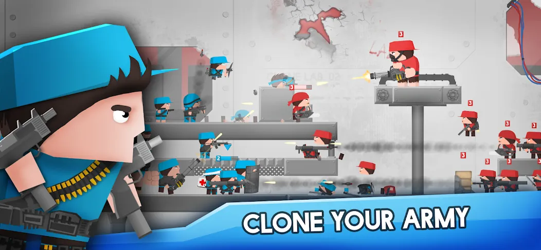 Скачать Clone Armies: Battle Game (Мод: Много денег и кристаллы) на Андроид — скриншот 1