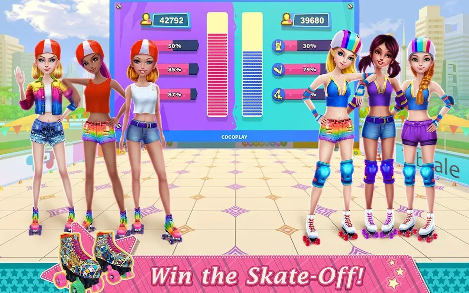 Скачать Roller Skating Girls (Мод: Все куплено) на Андроид — скриншот 4