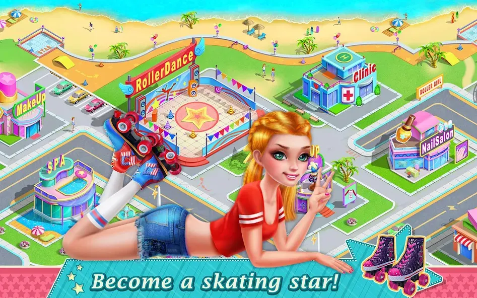 Скачать Roller Skating Girls (Мод: Все куплено) на Андроид — скриншот 5