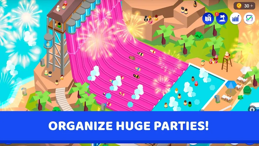 Скачать Idle Theme Park Tycoon (Мод: Много денег и золота) на Андроид — скриншот 2