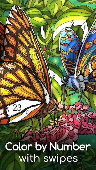 Color Swipe Coloring Book game MOD APK на Android — Все цвета разблокированы — скриншот 1