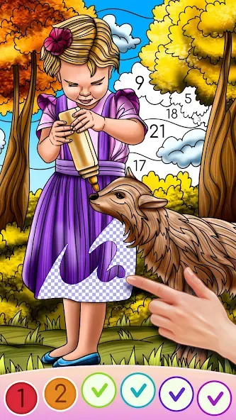 Color Swipe Coloring Book game MOD APK на Android — Все цвета разблокированы — скриншот 2