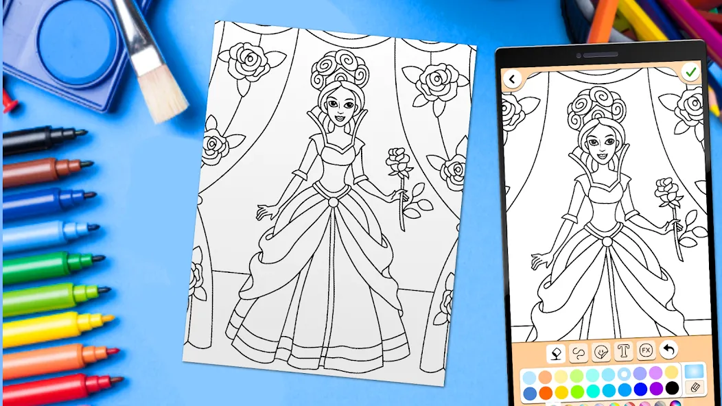 Скачать Coloring for girls and women — Модификация Все разблокировано — скриншот 5