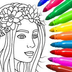 Скачать Coloring for girls and women — Модификация Все разблокировано