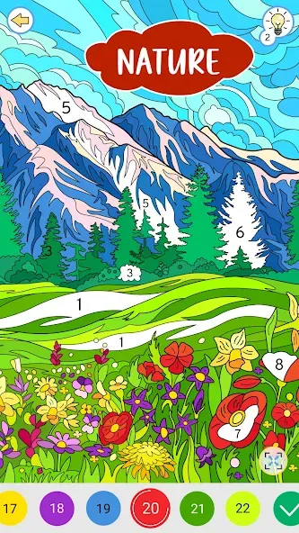 Скачать взломанную Color by Number: Coloring Book — Все картинки разблокированы и без рекламы — скриншот 1