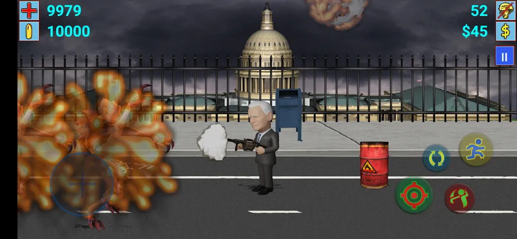 Скачать Aliens vs President (Мод: Много денег и разблокировано всё оружие) на Андроид — скриншот 3