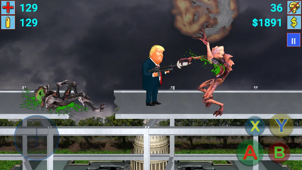 Скачать Aliens vs President (Мод: Много денег и разблокировано всё оружие) на Андроид — скриншот 5
