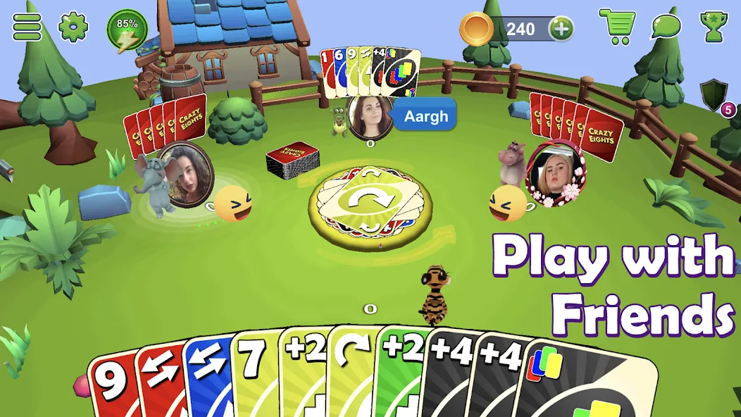 Crazy Eights 3D MOD — Много денег на Андроид — скриншот 2