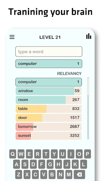 Скачать Contexto - Similar Word (Мод: Все подсказки и подсказки без рекламы) на Андроид — скриншот 4 Скачать Contexto - Similar Word (Мод: Все подсказки и подсказки без рекламы) на Андроид — скриншот 4