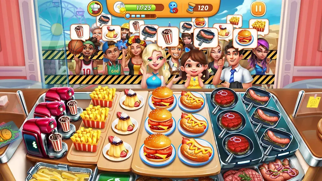 Cooking City - Cooking Games Mod APK Много денег и кристаллов — Скачать на Андроид — скриншот 1
