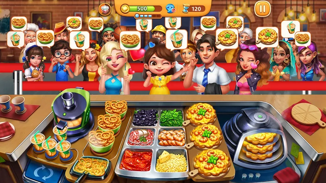 Cooking City - Cooking Games Mod APK Много денег и кристаллов — Скачать на Андроид — скриншот 2