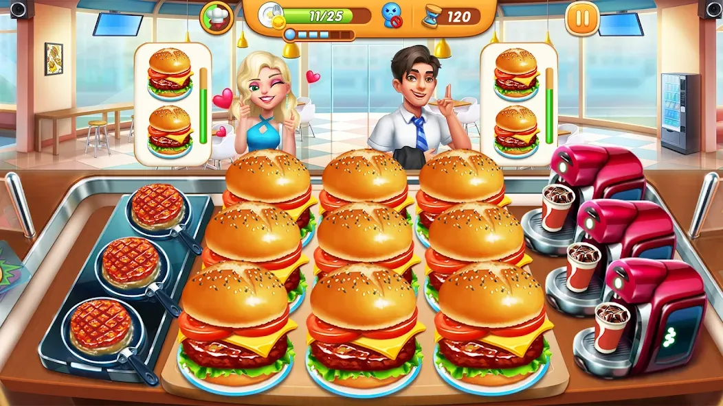 Cooking City - Cooking Games Mod APK Много денег и кристаллов — Скачать на Андроид — скриншот 3