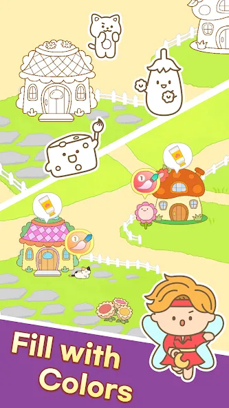 Скачать Color Town: My Lovely World (Мод: Много денег и без рекламы) на Андроид — скриншот 5