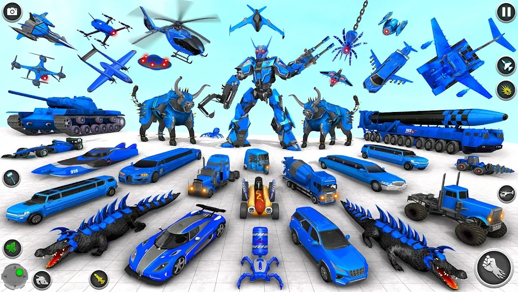 Скачать взломанную Bull Robot Car Game:Robot Game — Много денег — скриншот 2 Скачать взломанную Bull Robot Car Game:Robot Game — Много денег — скриншот 2