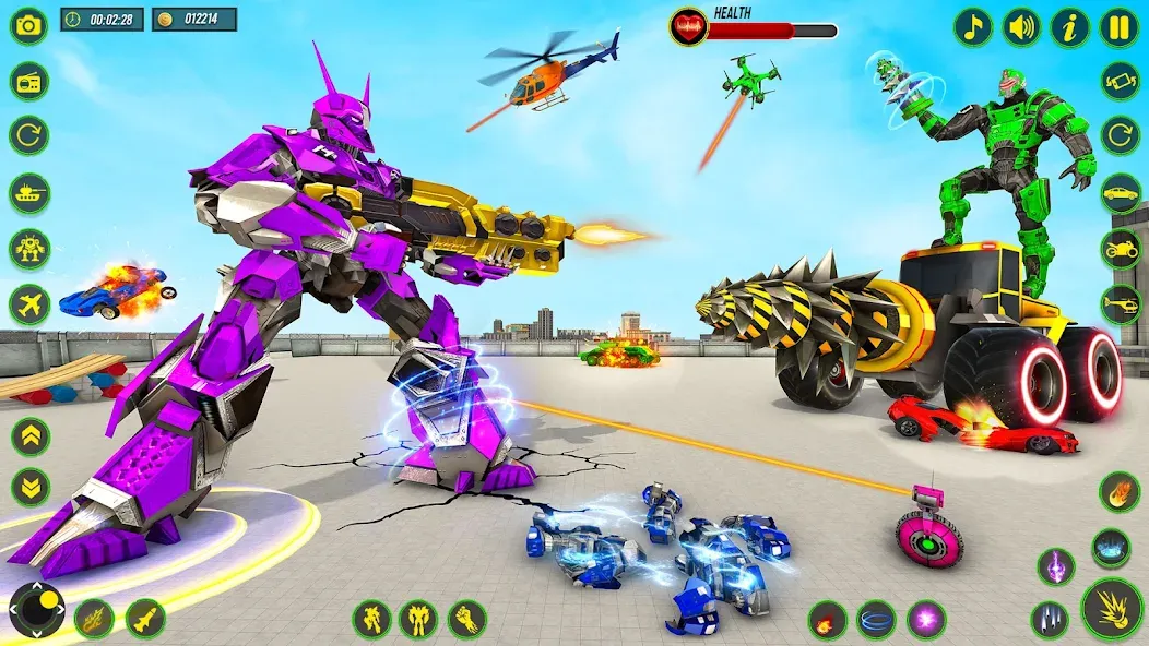 Скачать взломанную Bull Robot Car Game:Robot Game — Много денег — скриншот 5