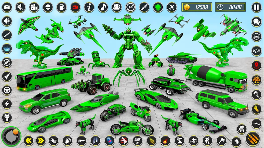 Dino Robot - Car Robot Games — Много денег и все открыто — скриншот 1