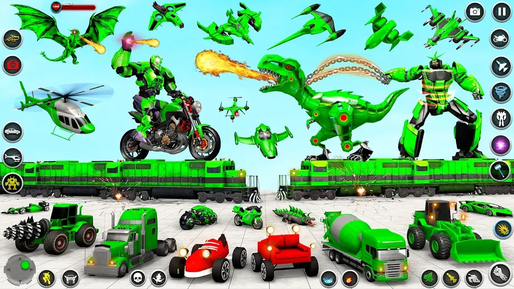 Dino Robot - Car Robot Games — Много денег и все открыто — скриншот 3